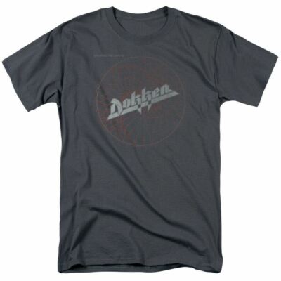 Dokken Breaking The Chains T Shirt Mens Licensed Rock Band Tee Charcoal