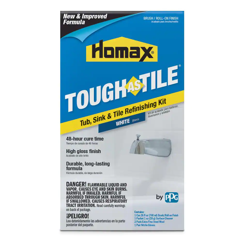 26 Oz. White Tough as Tile Brush on Tub, Sink, and Tile Refinishing Kit