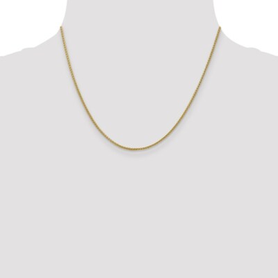 Pre-owned Superdealsforeverything Real 14kt Yellow Gold 18 Inch 1.55mm Semi-solid Wheat With Lobster Clasp Chain