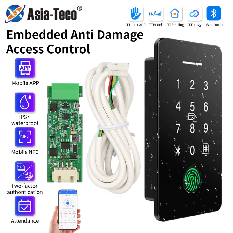 Embedded Access Control IP67 Waterproof Fingerprint Attendance System Kit TTLOCK