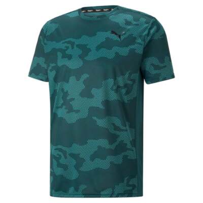 

Puma Off Season Printed Crew Neck Short Sleeve TShirt Mens Green Casual Tops 522, Зеленый, Puma Off Season Printed Crew Neck Short Sleeve TShirt