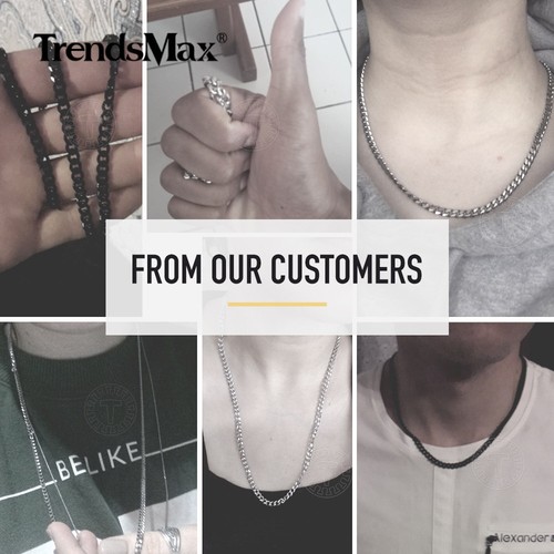 Men's Black Stainless Steel Cuban Necklace Curb Chain 3/5/7/9/11mm Wide Jewelry