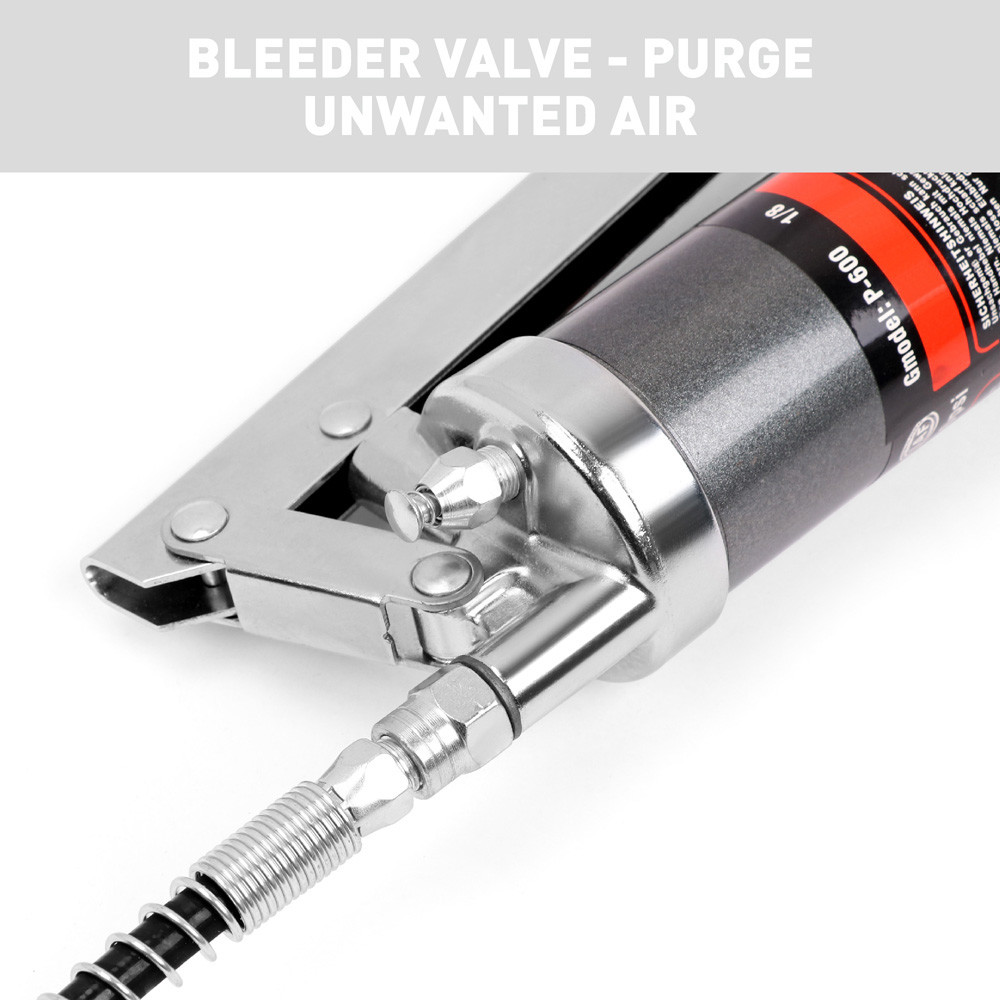 600cc Manual Grease Gun Heavy Duty Flexible Hose & Coupler 10000PSI