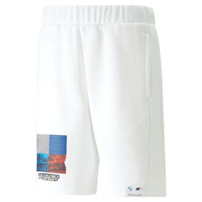 Puma Bmw Mms Graphic 10-дюймовые шорты мужские белые повседневные спортивные штаны 53813802