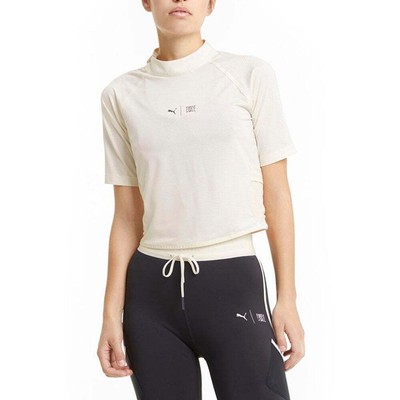 

Женская тренировочная футболка Puma X First Mile с коротким рукавом и воротником-стойкой Off White Casua