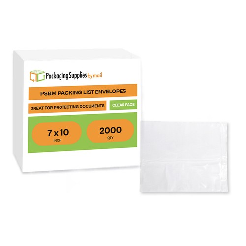 7"x10" Plain Face Clear View Packing List Enclosed Envelopes Self Seal 2000 Pcs