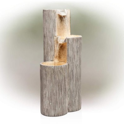 Alpine Corporation Freestanding Fountains 41'' Polyresin W/ 3-Tiers + LED Lights