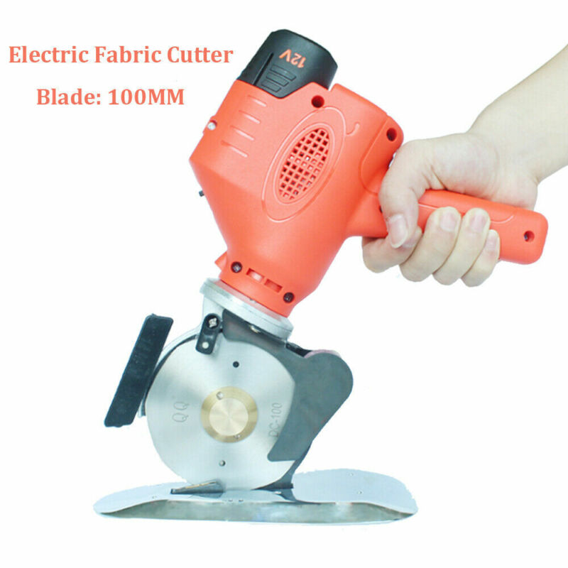 100mm Blade Cloth Leather Cutter Fabric Round Cutting Machine Scissors w/Battery