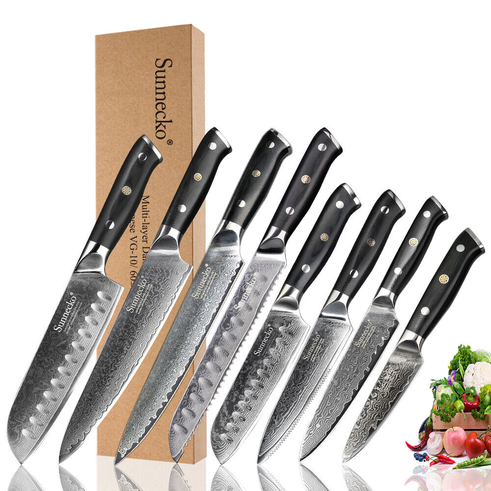 Sets Vg10 Damascus Steel Chef's Knife Set G10 Handle