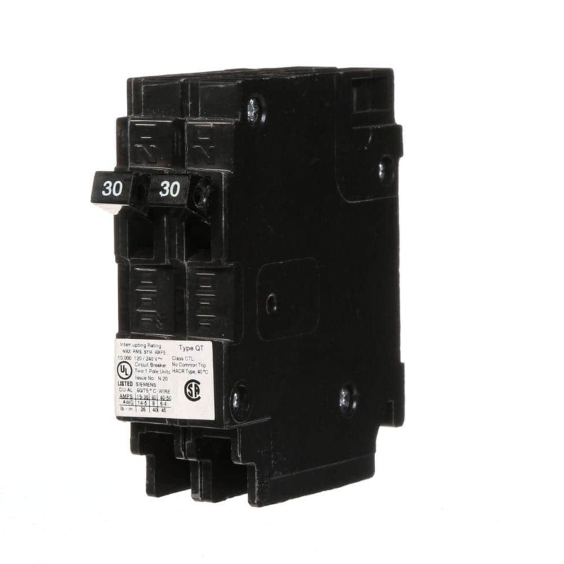 2-30 Amp Single-pole Type Qt Tandem-circuit Breaker | Siemens Circuit Duplex /