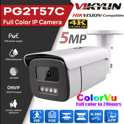 Hikvision Compatible 5MP IP Camera ColorVu PoE Full Color MIC Bullet 3.6mm