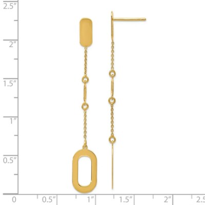Pre-owned Skyjewelers Real 14kt Yellow Gold Polished Post Dangle Earrings