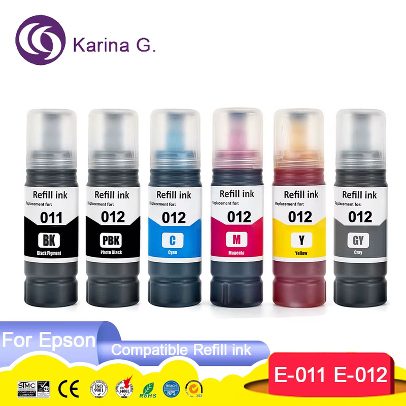 011 012 Compatible Refill Ink For Color Water Based Bottle ink T011 T012 Compat