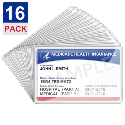Medicare Card Holder Protector Sleeves Clear PVC For Credit Card Business Card