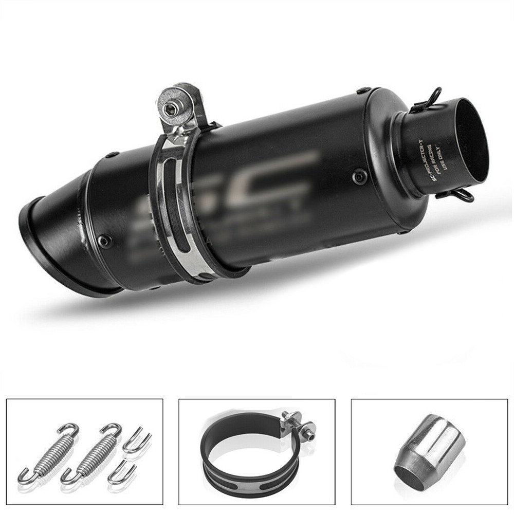 Black Exhaust Loud Muffler Tail Pipe 3851mm Universal Motorcycle ATV