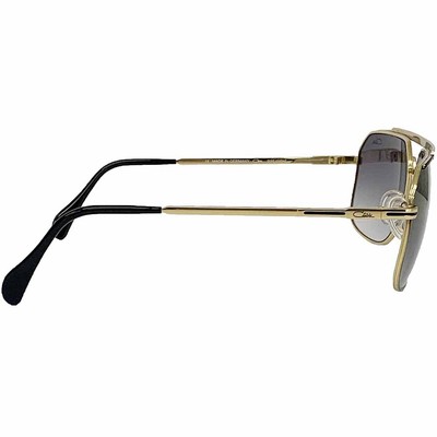 Pre-owned Cazal Sunglasses  9081 001 62 16 140 Black Gold Grey Gradient Lens 100% Authentic