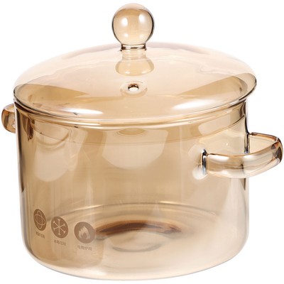 Multi-functional Home Glass Stewing Pot Glass Pot Food Stew Pot with Lid Home