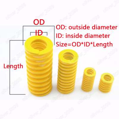 OD 8mm-50mm ID 4mm-25mm Lighter Load Yellow Mould Die Spring