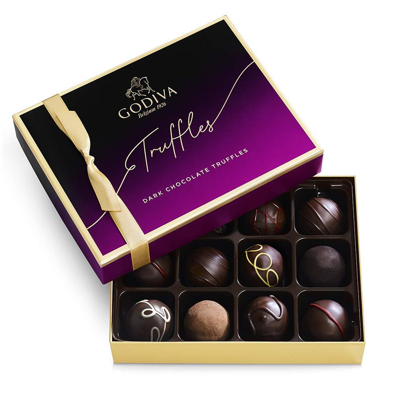 Dark Chocolate Truffles Assorted Chocolate Gift Box, 12 Pc.