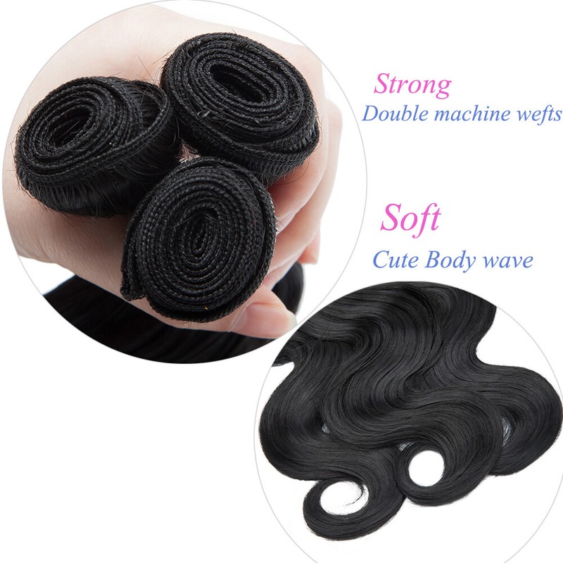 Body Wave 3-5 Bundles Hairpiece As Human Hair Extensions Weaving Sew in Hair US