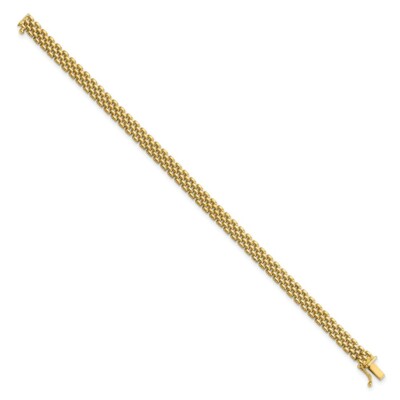 Pre-owned Superdealsforeverything Real 14kt Yellow Gold 6mm Panther Link Bracelet