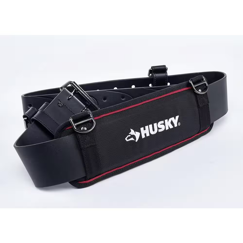 Husky Work Tool Belt Padded 2.5 Inch Black Heavy Duty Adjustable 56 Inch