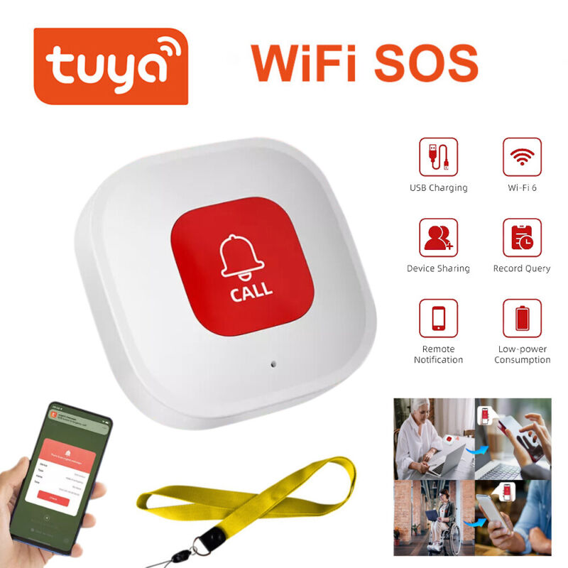 Tuya Smart WiFi SOS Button Wireless Emergency Call Button APP