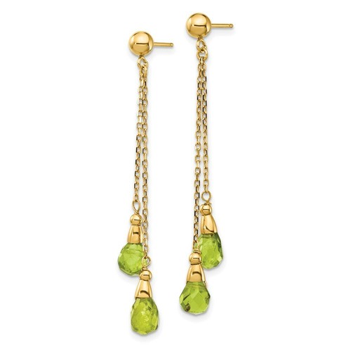 Pre-owned Goldia 14k Peridot Dangle Earrings In Yellow