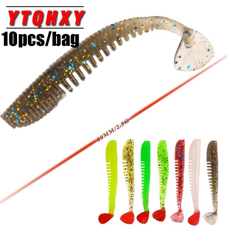 Neu Flexibel Künstlich Karpfen Fischen mit Würmern Swimbait Soft Bait Silikon