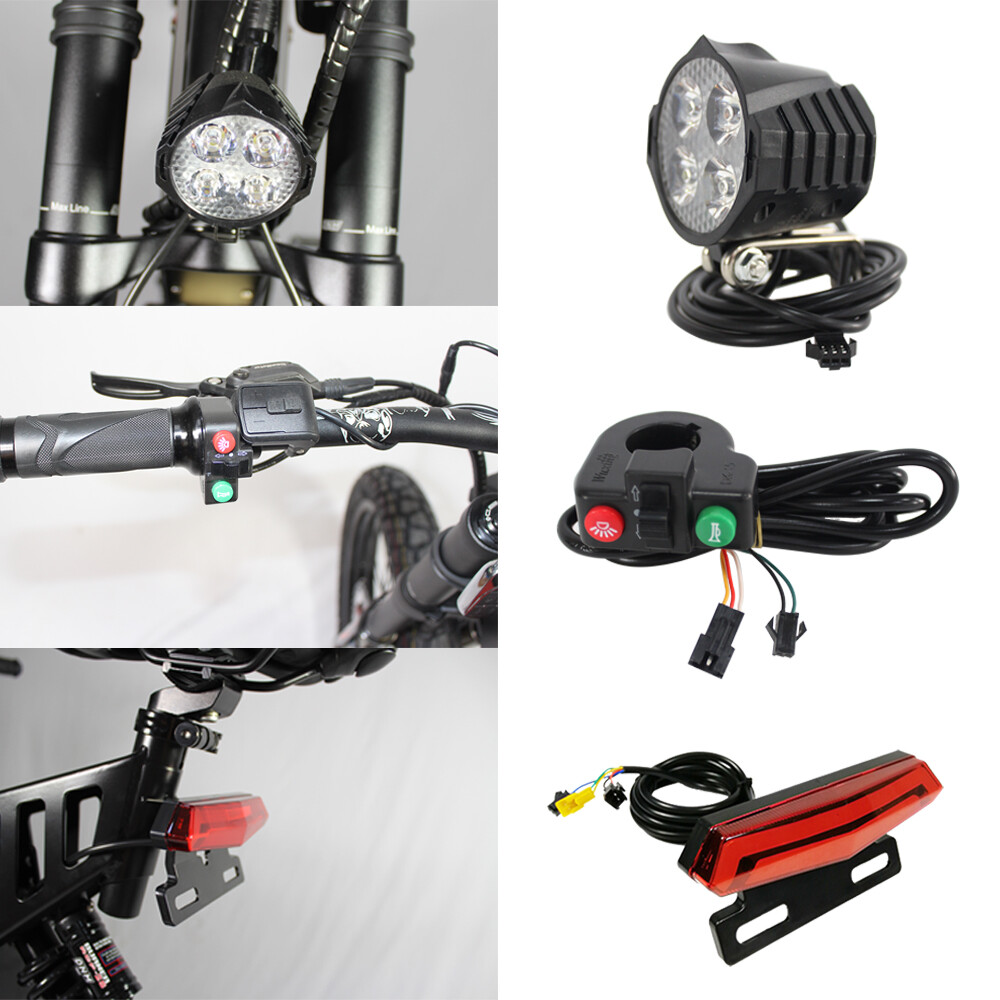 Ebike 24V 48V 60V Headlight Tail Light Horn Kit