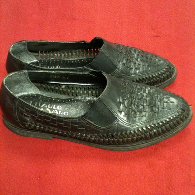 Nice Paulo Navvaro Black Leather Mesh Shoes Size 10 D  GUC