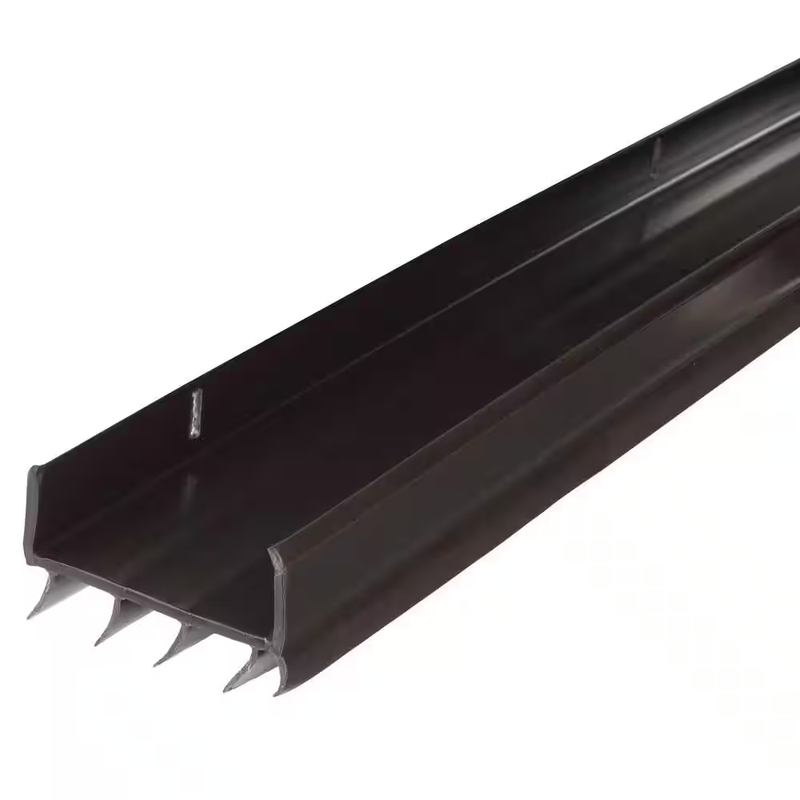 Door Bottom Seal 36 in Brown Vinyl U Shape Screw On Weatherstrip Draft Stopper