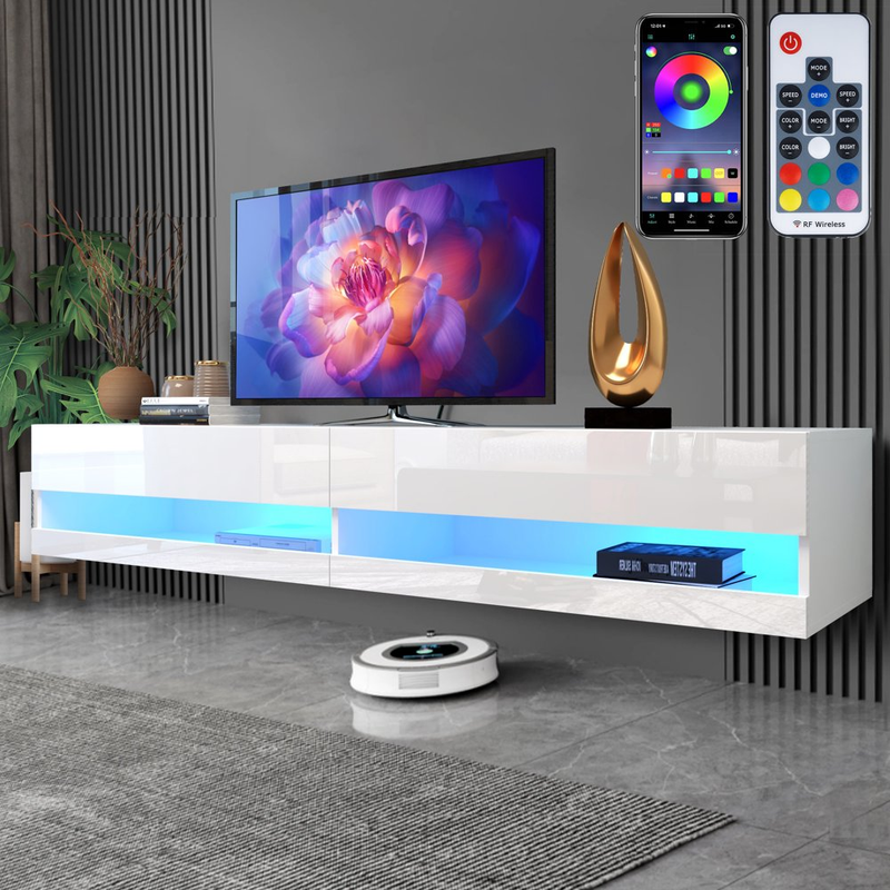 With Led Lights For 60/65/70inch Tv, High Gloss Wall Mount