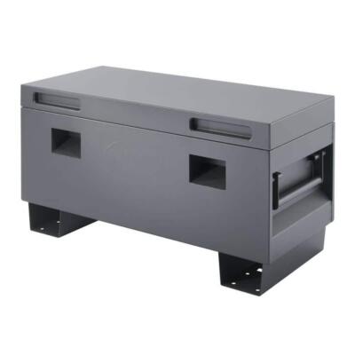 TRINITY 36 In. Job Site Box Tool Storage Steel Rust Resistant Powder Coated Gray