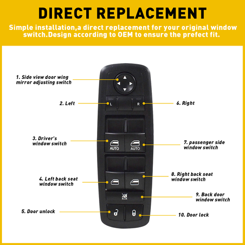 For Jeep Grand Cherokee Dodge Car Power Window Master Control Switch 68086693AC