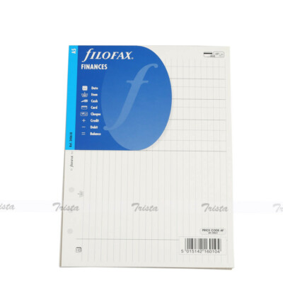 Filofax A5 Finances Diary Notepaper Refill Insert Organiser Accessory -340618 #x