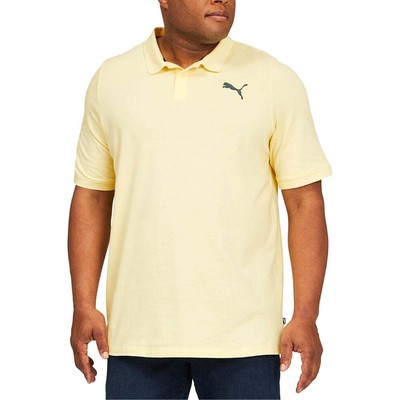 Puma Essentials Pique Short Sleeve Polo Shirt Big Tall Mens Yellow Casual 586258