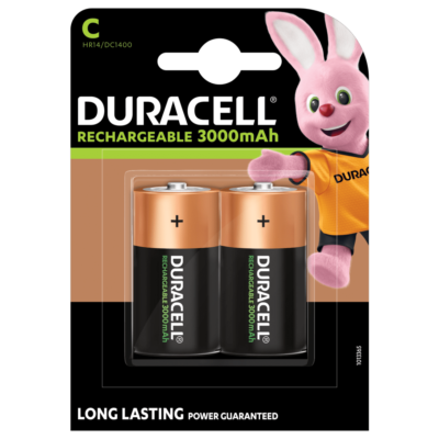 Duracell 3000mAh C HR14 Rechargeable Batteries x 2 **Genuine Duracell**