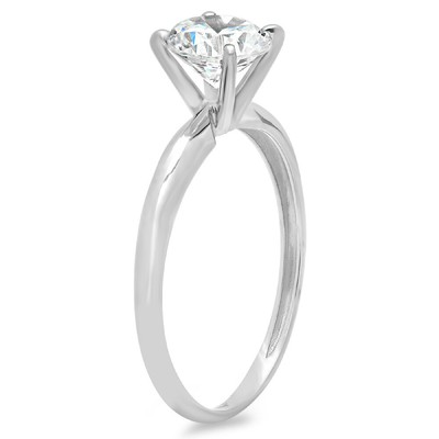 Pre-owned Pucci 2.4ct Round Cut Simulated Diamond White Statement Promise Ring 14k White Gold