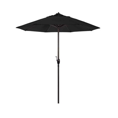 California Market Umbrella Auto-Tilt Crank Lift Mildew/Fade Resistant Black