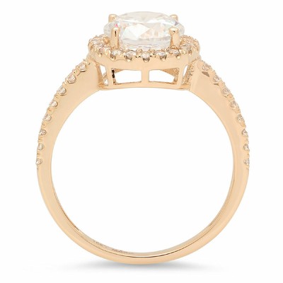 Pre-owned Pucci 1.85ct Round Vvs1 Bridal Wedding Engagement Halo Ring Band Solid 14k Yellow Gold In White/colorless