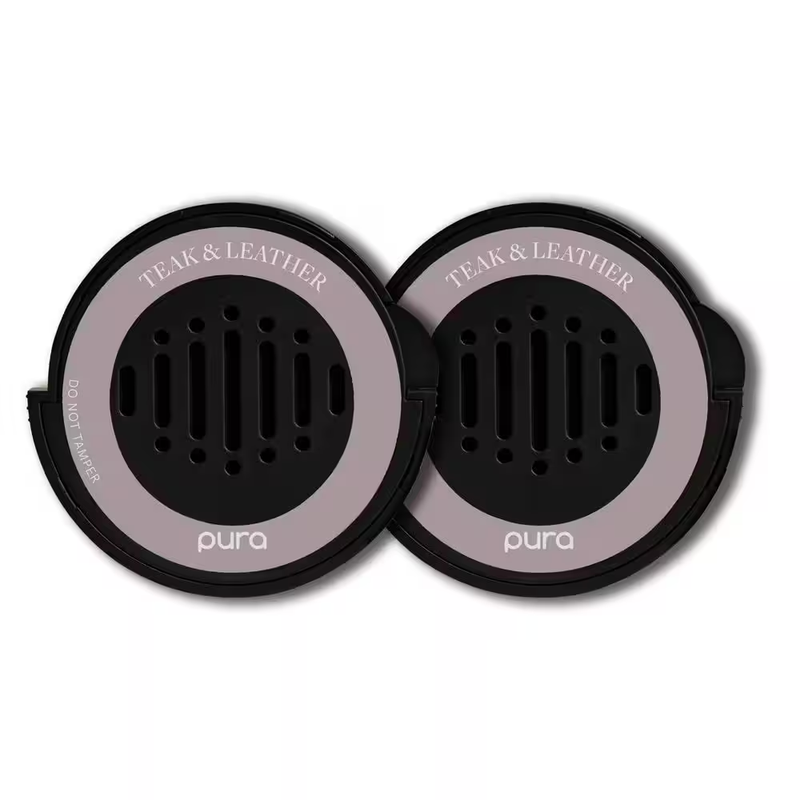 Car Diffuser Refill Teak Leather Fragrance 2 Pack Scent Cartridge Air Freshener