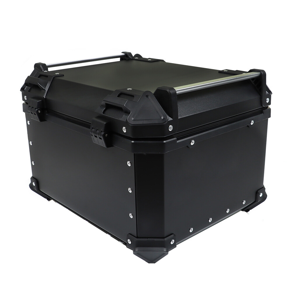 KLUFO Top Box For Motorcycle, 45L Motorcycle Top Box Aluminum Motorcycle Luggage With Security Lock For