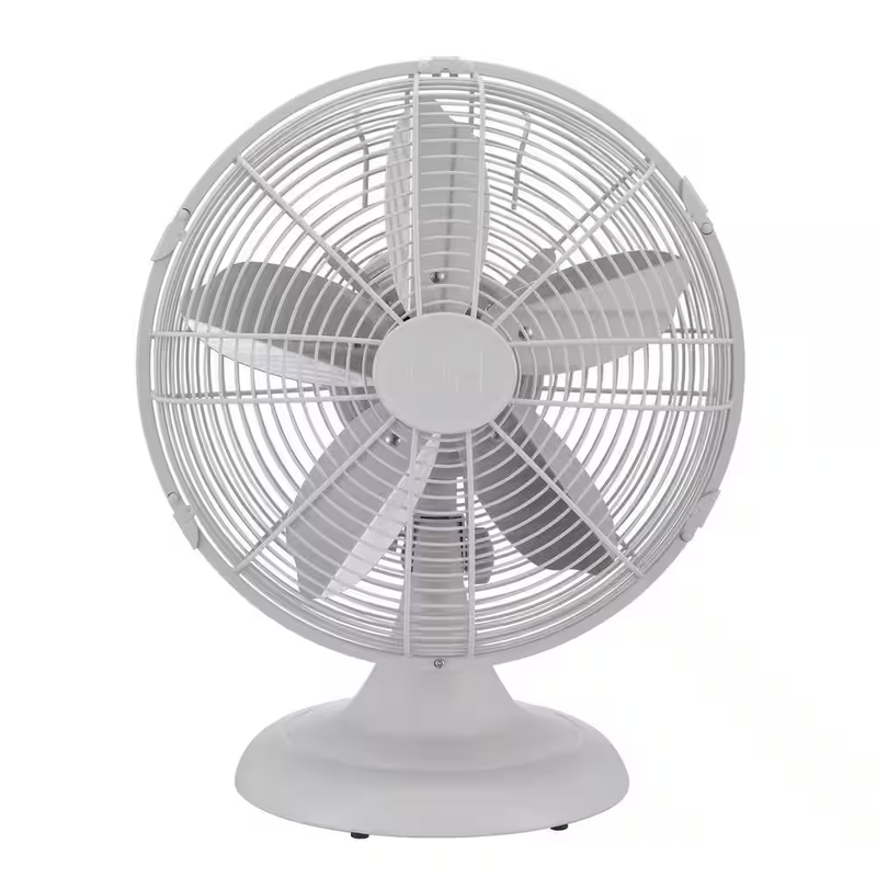 Retro 12 In. All-Metal Table/Desk Fan with 3-Speed Settings, Wide