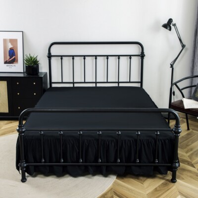 Luxury Dust Ruffle Microfiber 14''Drop Super Soft Pleated Bed Skirt Tailored Drop