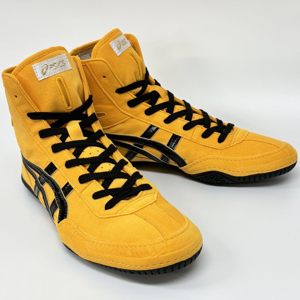 Pre-owned Asics 1083a001  Wrestling Boxing Shoes Yellow×black Ex-eo Successor Us7.5-11.5