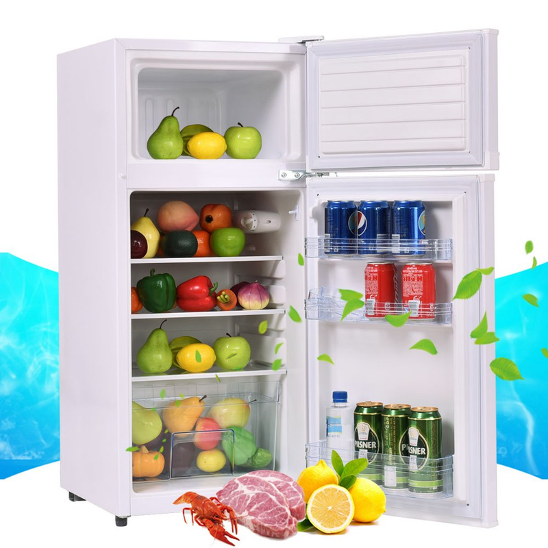 Costway 2 Doors 3.4 Cu Ft. Unit Compact Mini Refrigerator Fr