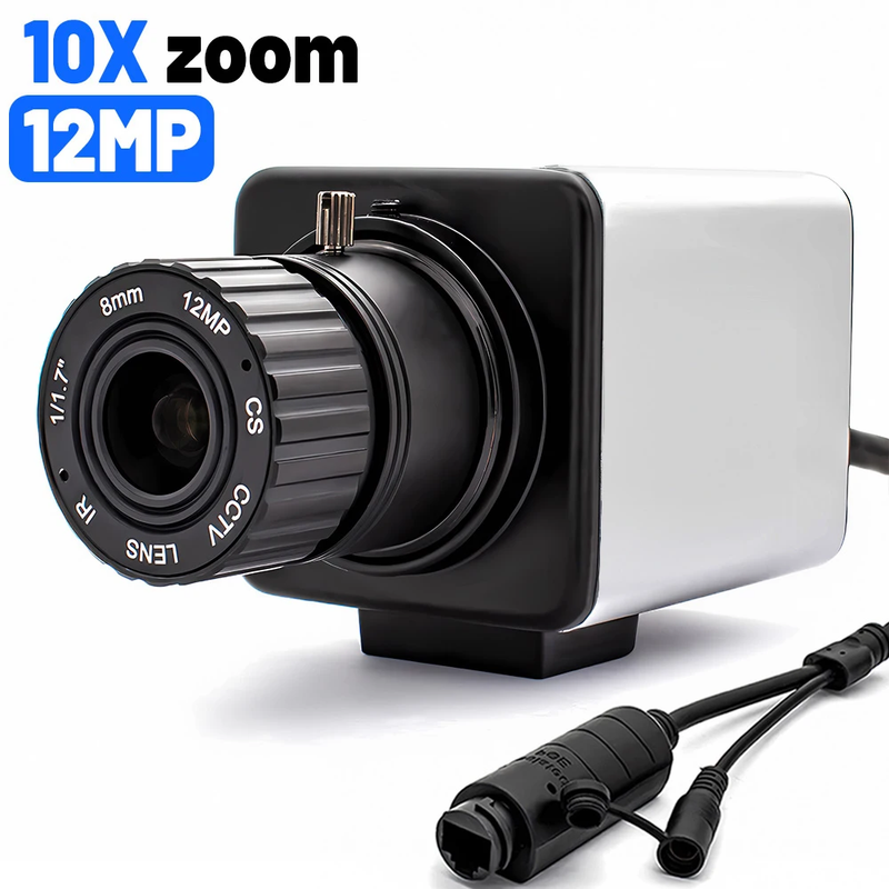 10X Zoom IP Camera 12MP CMOS 1/2.49" Format Varifocal Lens Onvif Ai Face/Motion