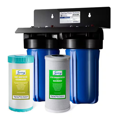 ISPRING WGB21B-KS 2-Stage Whole House Water Filtration System Sediment CTO Filte