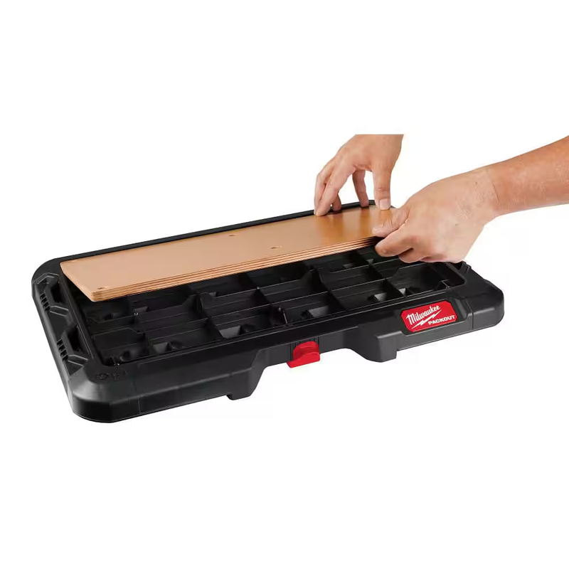 Milwaukee PACKOUT Work Top Customizable Portable Work Surface Marine Wood Top